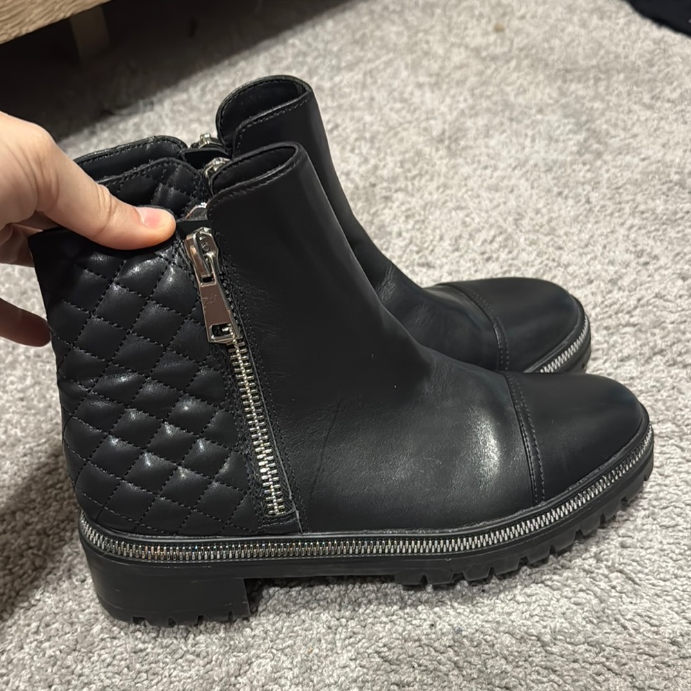 Steven By Steve Madden Black Quilted Ankle Booties